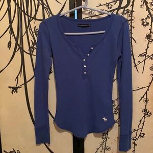 Y2KVTG Abercrombie & Fitch Women’s Denim Blue Henley Shirt Bella Swan Twighlight
